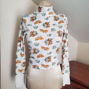 Floral Turtleneck Long Sleeve Aerie XS